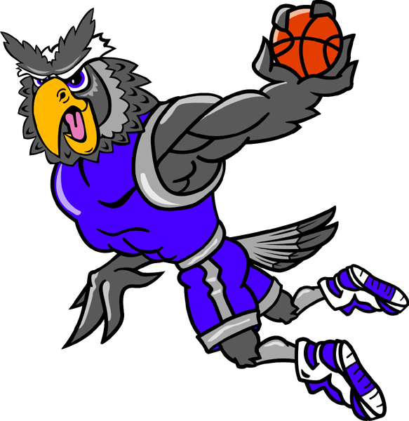 Owl basketball player team mascot color vinyl sports decal. Make it uniquely your own! Owl Basketball